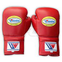 Profesyonel Kırmızı Galibiyetli Yetişkin Bağcıklı Boks Eldivenleri Hakiki Deri Kick Boks Antrenman Sparring Şok Emici Nefes Alabilen