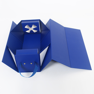 Wholesale Luxury Bespoke Custom Logo Rigid Cardboard Magnetic Paper Gift Folding Boxes With Ribbon Closure for Wedding Dress - Product Image 1