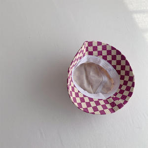 Patrón de tablero de ajedrez de moda Sombrero de cubo para niños Sombrero para el sol Gorras suaves para niños Tendencia superior 2025 - Product Image 6