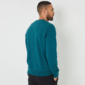 Sweat-shirt à col rond en molleton personnalisé de qualité supérieure pour homme Sherpa bleu 100% coton Taille unisexe Poignets côtelés Ourlet solide OEM Hiver - Product Image 2