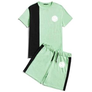 Vêtements pour hommes 13 couleurs T-shirt surdimensionné Ensemble short et t-shirt décontracté 2 pièces pour hommes - Product Image 2