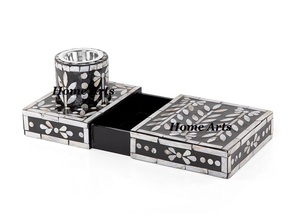 Brûleur d'encens Bakhoor en nacre et bois avec tiroir de rangement Brûleur Mabkhar de qualité exclusive en Inde - Product Image 6