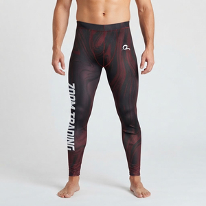 Mens Compression <b>Polyester</b> Workout <b>Leggings</b> with Anti-UV & Breathable Features Custom for Running Gym Training - Product Image 1