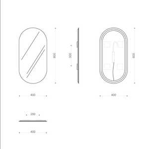 40x80 Reversible <b>LED</b> Backlit Oval <b>Mirror</b> Dual-Sided Product Category - Product Image 4