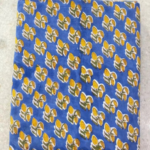 Gasa hecha a mano Floral impreso Nomex tela de algodón indio mano bloque estampado para niñas Vestidos de punto para correr con diseño Floral - Product Image 1