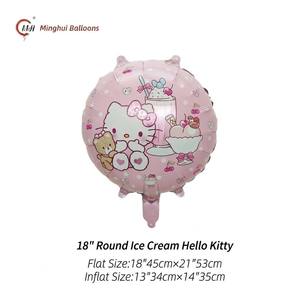 Globos de Aluminio con Diseño de Hello Kitty, Redondos y con Forma de Personaje, Inflables con Helio, para Fiestas de Baby Shower para Niñas, Venta al Por Mayor - Product Image 3