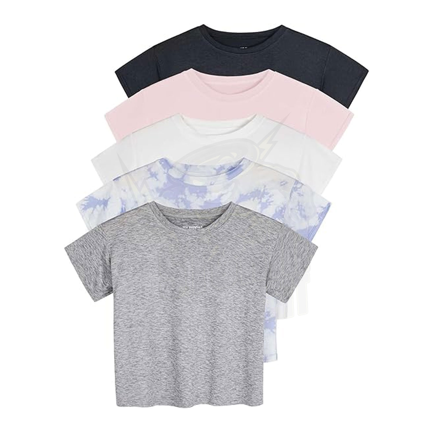 Women's Dry Fit Short Sleeve Crop Tops Stretch Crew Neck Athletic Tees Workout Gym Yoga Running Plus Size Available Button Slim
