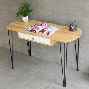 BD68107 Hairpin <b>Iron</b> Legs Desk with Small Drawers 120x50cm Computer Desk with Practical Storage Features - Product Image 4