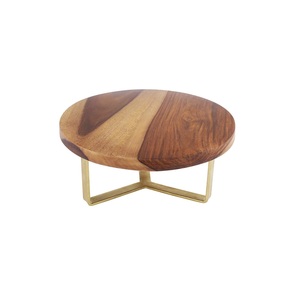 Assiette de fruits en bois massif à double couche pour la maison et la maison, support à gâteau en bois pour la maison, l'hôtel et la table. - Product Image 4