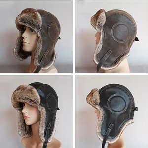 Chapeau d'aviateur avec cache-oreilles en fausse fourrure et cuir, idéal pour l'extérieur - Product Image 4