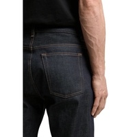 Yeni Stil Erkek Düz Paça Kot Pantolon Normal Kalıp Yüksek Bel Düğmeli Sonbahar Pantolonu Yan Cepli %100 Pamuk