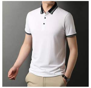 Logotipo personalizado de alta calidad para hombres para camisetas de polo Patrón sólido simple Casual Golf al aire libre Precio razonable al por mayor - Product Image 5