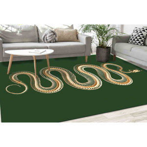 Alfombra con Estampado de Serpiente - Moderna, Personalizable, Suave, Lavable a Máquina, con Pelo Suave - Product Image 1