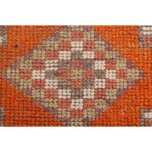 Alfombra turca de 2.8x10.9 pies, alfombra marroquí vintage naranja - Product Image 4