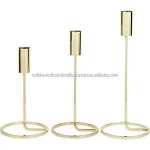 Simple Electroplated Candle holder wedding celebration with three arms candle holder Metal Rose Tapered design candle holder