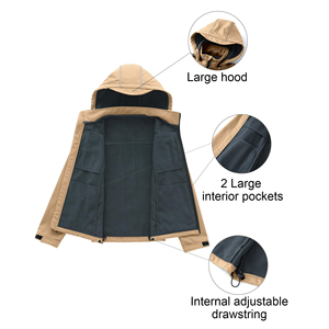 Chaqueta Softshell Personalizada para Hombre, Chaqueta Impermeable, Transpirable y Cortavientos con Capucha Desmontable, Chaqueta Cálida para Senderismo y Esquí - Product Image 3