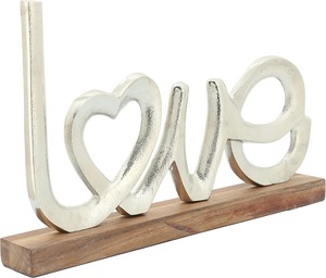 Figurine de conception d'amour en métal artistique sur support en bois affichage de table décoratif pour la maison intérieur bureau cadeau de mariage - Product Image 1