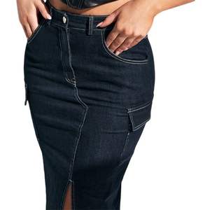 OEM Mini-jupe en coton denim de haute qualité, personnalisée et en gros, pour femmes Jeans taille haute à boutons pour femmes 2026 - Product Image 2