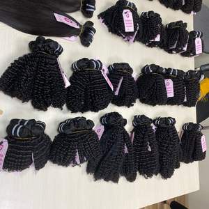 Extensions de cheveux humains Remy vierges à Double trame, tissage à la Machine, extensions de cheveux humains, bouclés Deeo, au prix de gros - Product Image 6