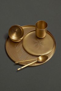 ชุดจานกลมทองเหลืองบริสุทธิ์สำหรับร้านอาหารดีไซน์ทันสมัยใช้สำหรับสินค้าขายดี - Product Image 6