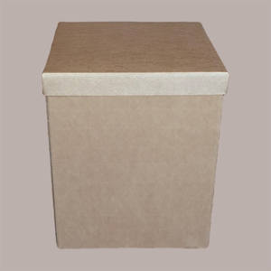 Smooth Brown Paper <b>Decorative</b> <b>Storage</b> <b>Box</b> with Lid 400x400H400 mm Trunk <b>Box</b> - Product Image 1