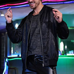 Custom <b>Slim</b>-<b>Fitting</b> Men's Long Sleeve Bomber <b>Jacket</b> Winter University Sports Letterman Style - Product Image 5