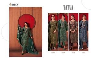 Traje Salwar Kameez de Jacquard de Seda Moderno de Neeta Creation, para Todas las Temporadas, Estampado Digital para Fiestas, Parche de Terciopelo en el Cuello, Bordado a Mano - Product Image 5