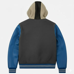 Chaquetas Varsity con Capucha de Lana Resistentes al Viento al por Mayor con Logotipo Personalizado, Nueva Llegada, Chaqueta Varsity Ligera para Hombre con Bordado Chenille - Product Image 2