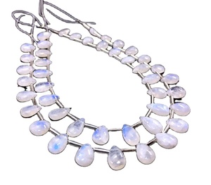 22 Piece Natural <b>Rainbow</b> Moonstone Beads High Quality White Blue Flashy Smooth Pear for Jewelry Making <b>Top</b> Indian Wholesaler - Product Image 1