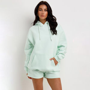 Conjunto de Sudadera con capucha y pantalones cortos para mujer asequible, ajustable, de alta calidad, gran oferta, ropa informal para mujer, conjuntos de Sudadera con capucha de dos piezas - Product Image 6