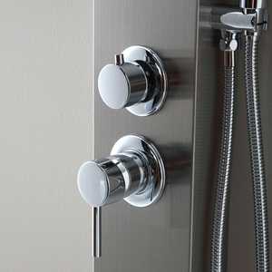 <b>Brushed</b> Steel Hydromassage Shower Panel with Overhead Shower Bathroom Sets Product - Product Image 4
