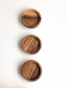 Dessous de verre en bois naturel de bambou écologique personnalisé - Product Image 3