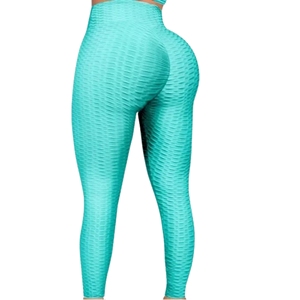 Leggings de gymnastique pour femmes de qualité supérieure été tissu extensible sans couture de couleur unie look de fitness élégant avec soutien du mouvement - Product Image 4