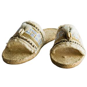 Vente en gros 100% Espadrilles en toile de coton faites à la main légères d'été à feuilles persistantes avec fermeture à enfiler de la meilleure qualité respirante pour - Product Image 1