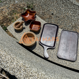 Hot Selling Solid Rubber <b>Wood</b> Fruit Plate <b>Star</b> Shape High Quality with Customized Logo for Parties - Product Image 6