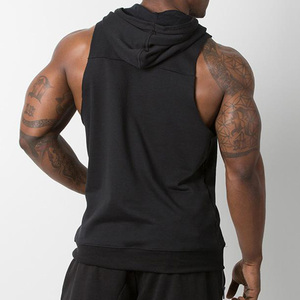 2024 Wholesale Bulk <b>Men</b> Gym Wear Stringer <b>Hoodie</b> Blank Sweatshirt <b>Mens</b> <b>Sleeveless</b> Workout Base Layer Kangaroo Pockets Hoodies - Product Image 2
