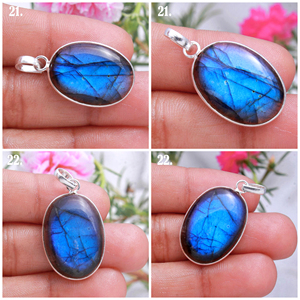 Labradorite bouddha pendentif sculpté labradorite guasha collier pendentif de pierres précieuses pour femmes labradorite fournisseur de pierres précieuses 925 sterling - Product Image 5