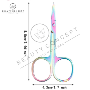 2 PCS Ciseaux de manucure en acier inoxydable multicolore Impression de logo personnalisé Prix d'usine Rose Stakel Concept Eco-Friendly Straight - Product Image 3