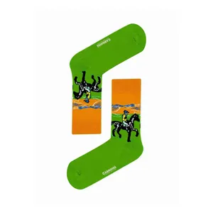 Colorful <b>Socks</b> Race Horse Jockey Pattern Customizable Logo Anti-Bacterial Diabetic Features Long Length Sublimation Techniques - Product Image 1