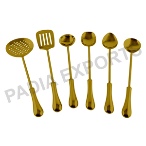 Juego de herramientas de cocina de acero inoxidable de lujo de 6 piezas Juegos de herramientas de cocina de metal dorado ecológicos y duraderos - Product Image 1