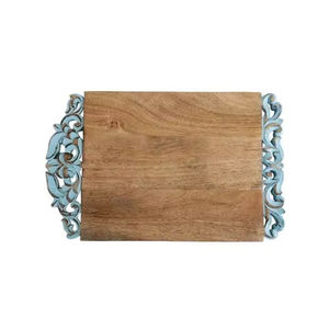 Bloque de cortar rectangular de madera de mango, duradero, apto para lavavajillas, tabla de cortar fácil de limpiar para frutas, verduras y queso - Product Image 1