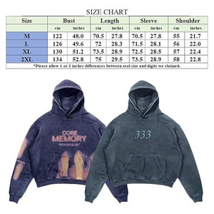 Sudaderas con capucha lavadas de manga larga personalizadas al por mayor con logotipo propio, Sudadera con capucha personalizada para hombre, MOQ bajo - Product Image 2