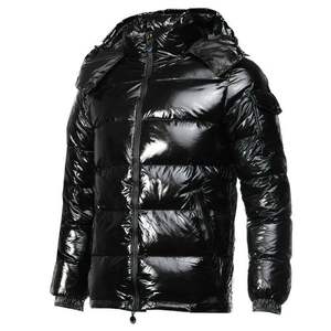 Chaqueta de Invierno para Hombre al por Mayor, con Logotipo Personalizado, Acolchada, Negra, con Capucha, Impermeable, Reversible, con Cierre de Cremallera, Cálida, de Pana - Product Image 1
