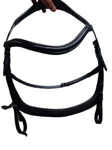 Brida para Caballo de Cuero Genuino al por Mayor, Negra, Forma de V, Portátil, Tamaño Personalizado, Modelo Internacional Rub 7860B, Proveedor Indio - Product Image 2