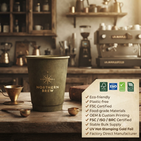 Cangkir Kertas Tebal Kokoh Ramah Lingkungan Berinsulasi Dinding Ganda Kelas Makanan untuk Layanan Kopi Kantor Ruang Rapat Profesional Modern Premium