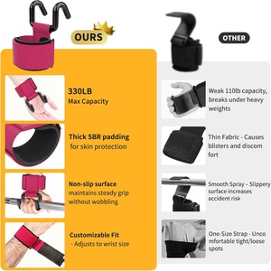 Sangles de poignet de musculation robustes en gros personnalisées pour soulever des poids lourds, musculation, entraînement en salle de sport avec crochet en acier - Product Image 5
