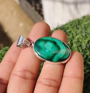 925 argent Sterling Malachite pierres précieuses pendentif bijoux à la main argent Boho Style pendentif bijoux pour femmes cadeau de mariage pour - Product Image 2