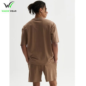 Léger couleur unie bon fournisseur faites votre propre fait à la main lavable en machine adulte vêtements d'extérieur ensembles courts d'été - Product Image 2