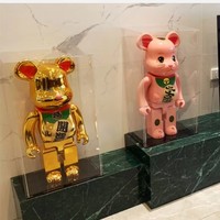 Vitrine en acrylique transparente de 3 mm d'épaisseur, brillante, anti-poussière, pour figurines Bearbrick, jouets, modèles, peluches, ours en peluche