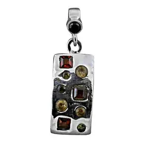 Moderno Colgante de Plata 925 con Piedras Preciosas para Mujer, Chapado en Rodio con Rubí, Piedra Principal de Platino, Detalles en Oro Rosa, Joyería, Regalo - Product Image 3